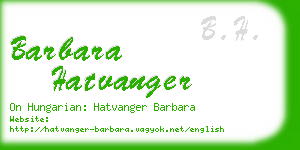 barbara hatvanger business card